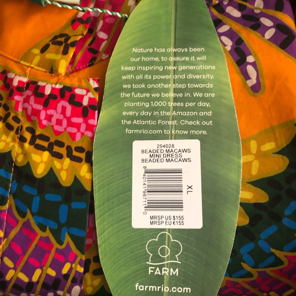 NWT FARM Rio Beaded Macaws Mini Dress XL - Picture 6 of 7